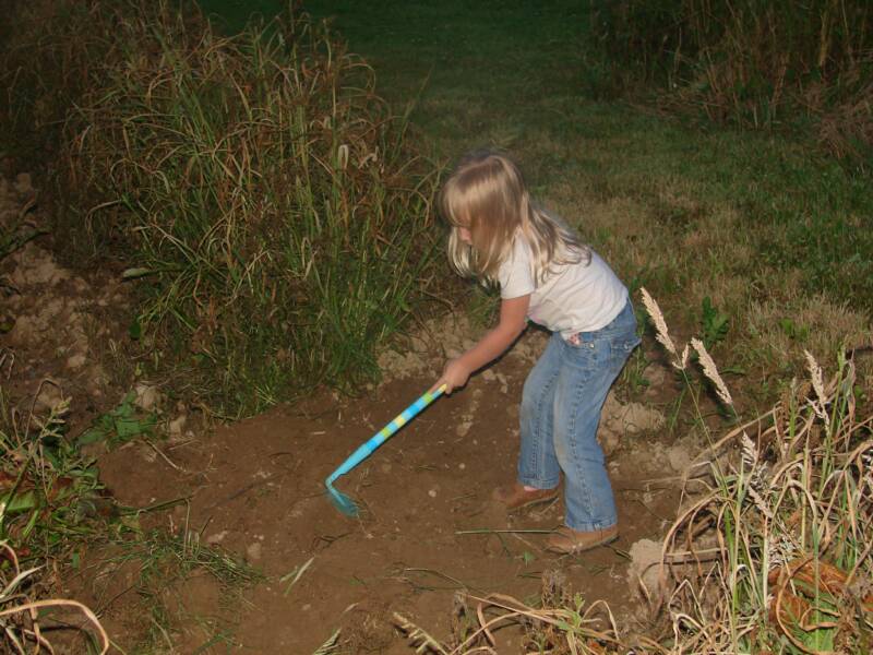 Abby diggin potatoes